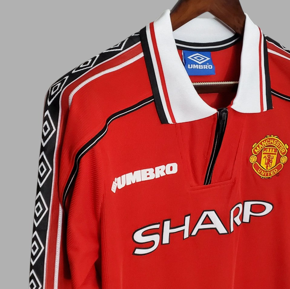 MANCHESTER UNITED 1998 - 1999 HOME JERSEY LONG-SLEEVED